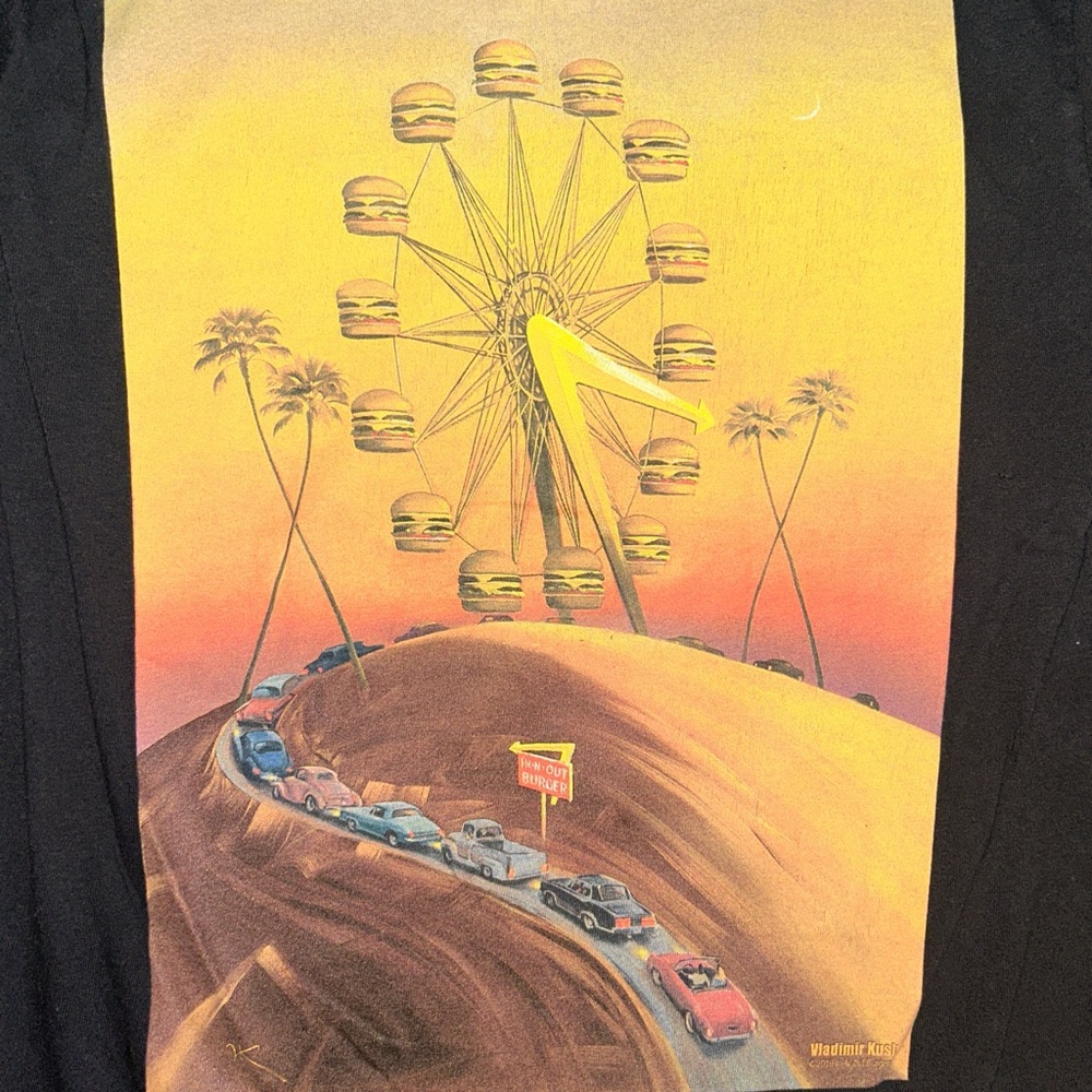In-N-Out Burger Ferris Wheel Classic Cars Big Graphic Tee